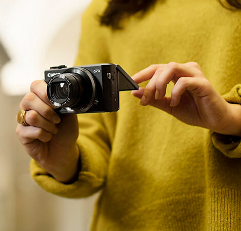 Person holding camera